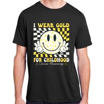 Groovy I Wear Gold For Childhood Cancer Awareness Ribbon Adult ChromaSoft Performance T-Shirt