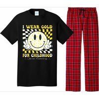 Groovy I Wear Gold For Childhood Cancer Awareness Ribbon Pajama Set