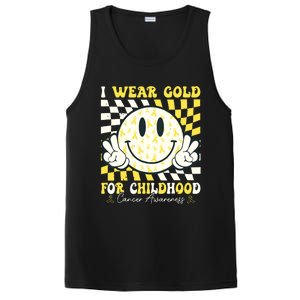 Groovy I Wear Gold For Childhood Cancer Awareness Ribbon PosiCharge Competitor Tank