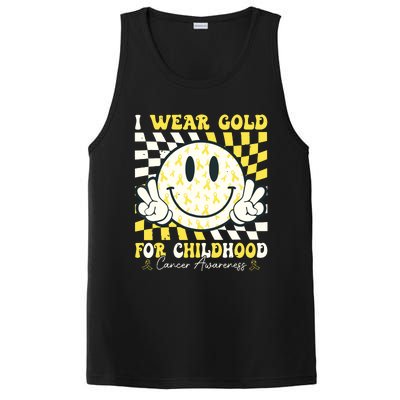 Groovy I Wear Gold For Childhood Cancer Awareness Ribbon PosiCharge Competitor Tank