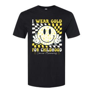 Groovy I Wear Gold For Childhood Cancer Awareness Ribbon Softstyle CVC T-Shirt