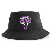God Is Within Her She Will Not Fall Psalms 46:5 Front Back Sustainable Bucket Hat