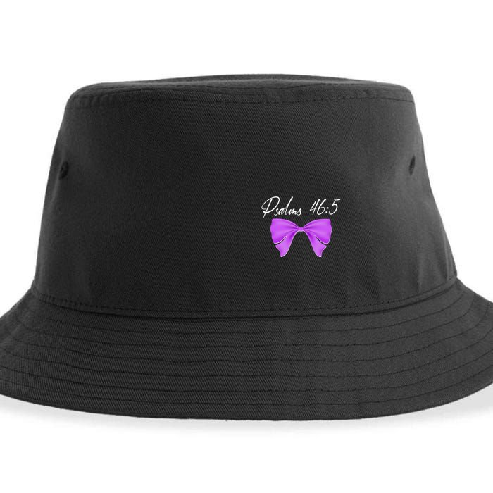 God Is Within Her She Will Not Fall Psalms 46:5 Front Back Sustainable Bucket Hat