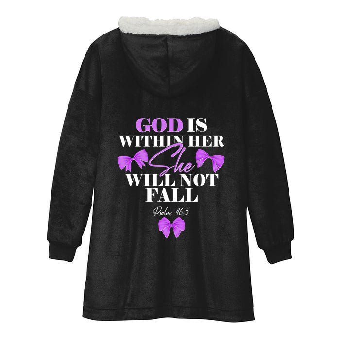 God Is Within Her She Will Not Fall Psalms 46:5 Front Back Hooded Wearable Blanket
