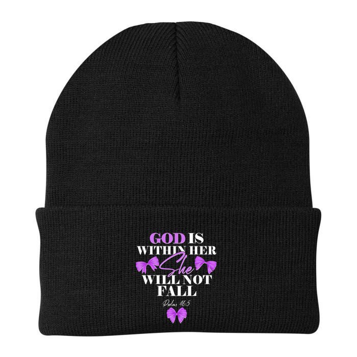 God Is Within Her She Will Not Fall Psalms 46:5 Front Back Beanie
