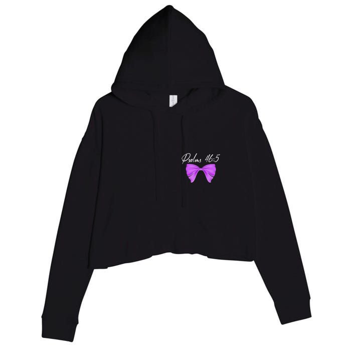 God Is Within Her She Will Not Fall Psalms 46:5 Front Back Crop Fleece Hoodie