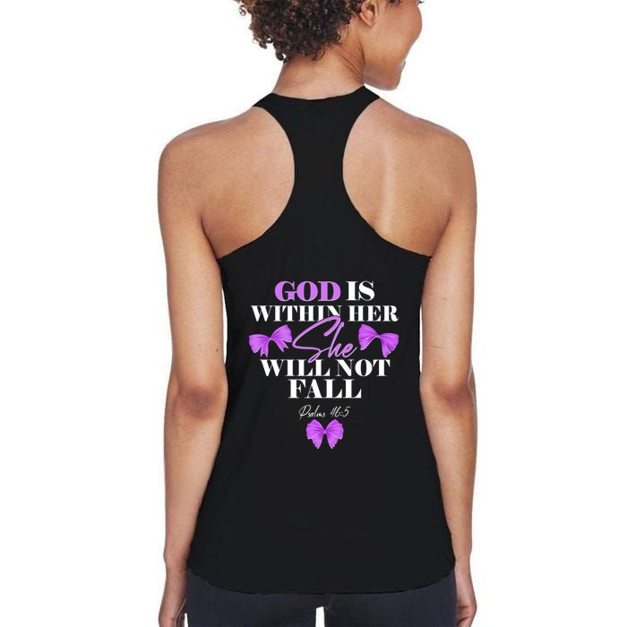God Is Within Her She Will Not Fall Psalms 46:5 Front Back Womens Tank Top