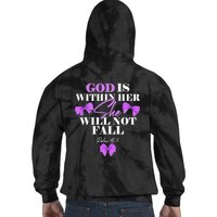 God Is Within Her She Will Not Fall Psalms 46:5 Front Back Tie Dye Hoodie