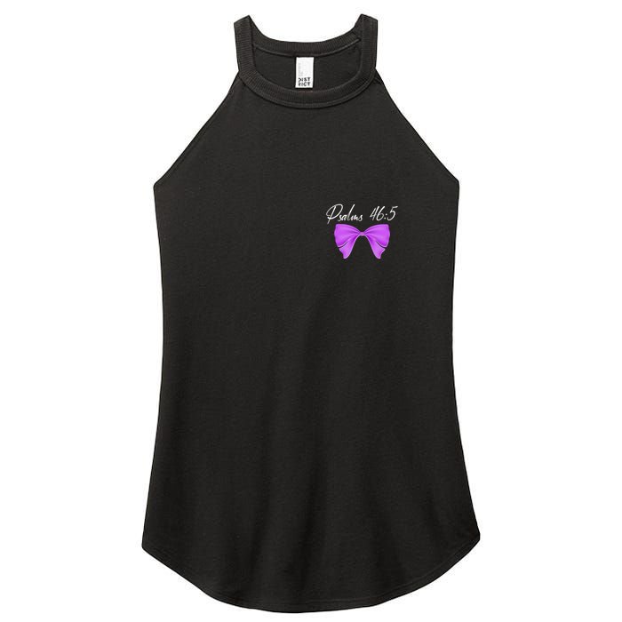 God Is Within Her She Will Not Fall Psalms 46:5 Front Back Women's Perfect Tri Rocker Tank