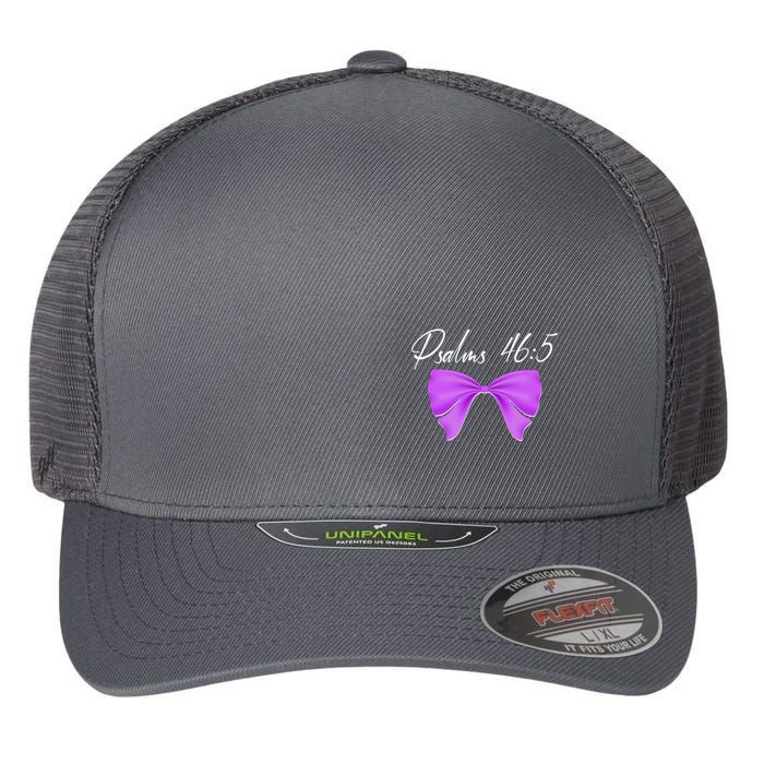 God Is Within Her She Will Not Fall Psalms 46:5 Front Back Flexfit Unipanel Trucker Cap
