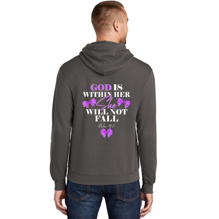 God Is Within Her She Will Not Fall Psalms 46:5 Front Back Hoodie