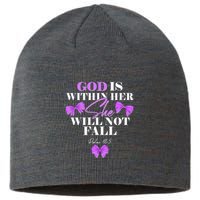 God Is Within Her She Will Not Fall Psalms 46:5 Front Back Sustainable Beanie