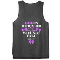 God Is Within Her She Will Not Fall Psalms 46:5 Front Back Mesh Reversible Basketball Jersey Tank