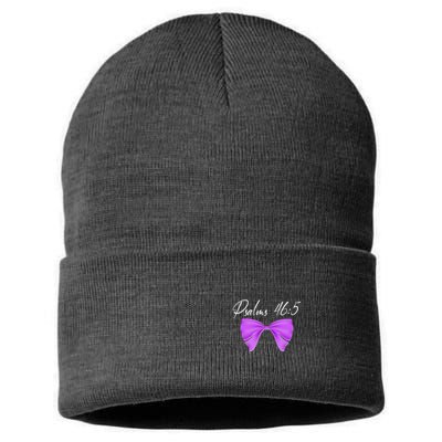 God Is Within Her She Will Not Fall Psalms 46:5 Front Back Sustainable Knit Beanie