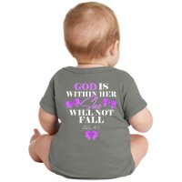 God Is Within Her She Will Not Fall Psalms 46:5 Front Back Baby Bodysuit