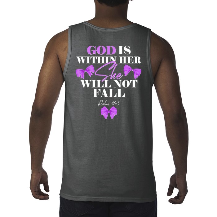 God Is Within Her She Will Not Fall Psalms 46:5 Front Back Tank Top