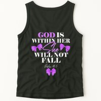 God Is Within Her She Will Not Fall Psalms 46:5 Front Back Tank Top
