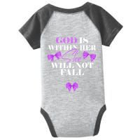 God Is Within Her She Will Not Fall Psalms 46:5 Front Back Infant Baby Jersey Bodysuit