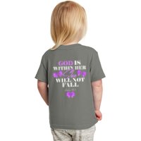 God Is Within Her She Will Not Fall Psalms 46:5 Front Back Toddler T-Shirt