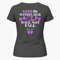 God Is Within Her She Will Not Fall Psalms 46:5 Front Back Womens T-Shirt