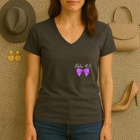God Is Within Her She Will Not Fall Psalms 46:5 Front Back Women's V-Neck T-Shirt