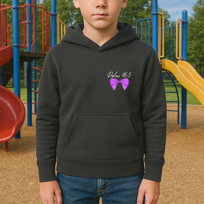 God Is Within Her She Will Not Fall Psalms 46:5 Front Back Kids Hoodie