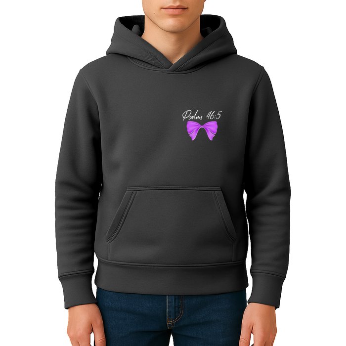 God Is Within Her She Will Not Fall Psalms 46:5 Front Back Kids Hoodie