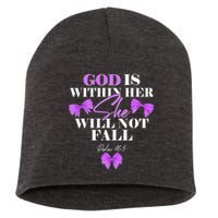 God Is Within Her She Will Not Fall Psalms 46:5 Front Back Short Acrylic Beanie