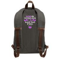 God Is Within Her She Will Not Fall Psalms 46:5 Front Back Cotton Canvas Backpack