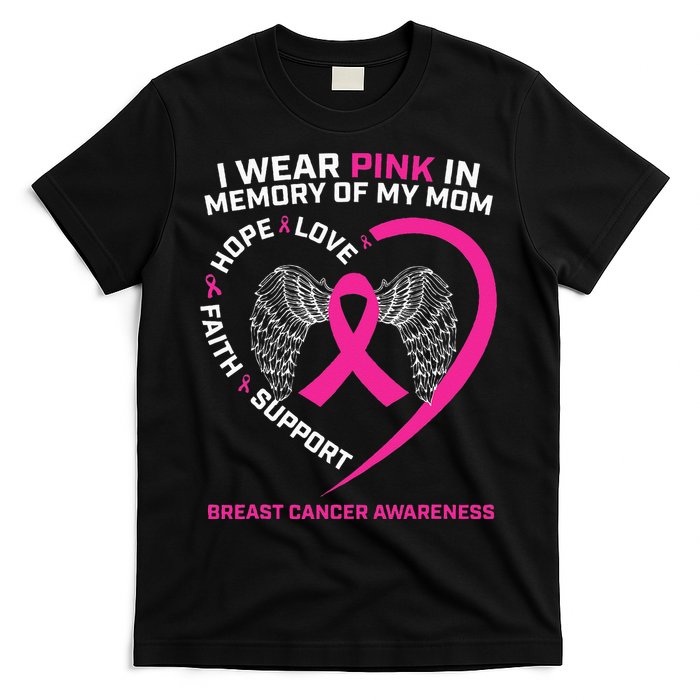 Gift I Wear Pink In Memory Of My Mom Breast Cancer Awareness T-Shirt