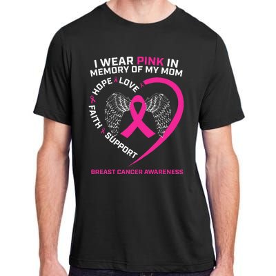 Gift I Wear Pink In Memory Of My Mom Breast Cancer Awareness Adult ChromaSoft Performance T-Shirt