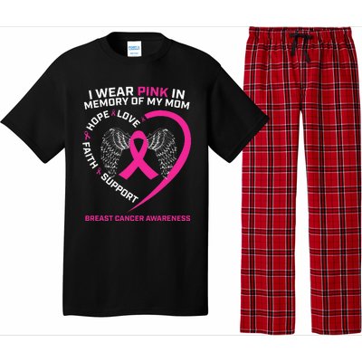 Gift I Wear Pink In Memory Of My Mom Breast Cancer Awareness Pajama Set