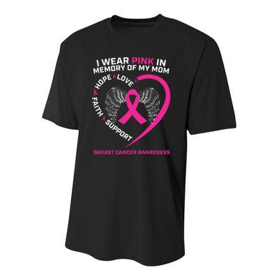 Gift I Wear Pink In Memory Of My Mom Breast Cancer Awareness Youth Performance Sprint T-Shirt