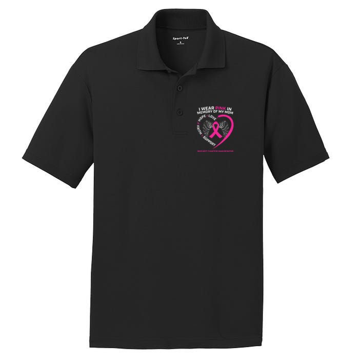 Gift I Wear Pink In Memory Of My Mom Breast Cancer Awareness PosiCharge RacerMesh Polo