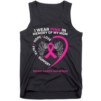 Gift I Wear Pink In Memory Of My Mom Breast Cancer Awareness Tank Top