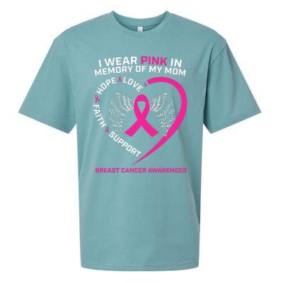 Gift I Wear Pink In Memory Of My Mom Breast Cancer Awareness Sueded Cloud Jersey T-Shirt