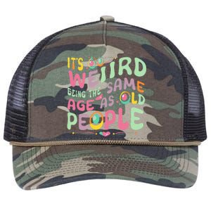 groovy It's Weird Being The Same Age As Old People  Retro Rope Trucker Hat Cap