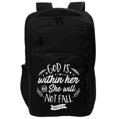 God Is Within Her Jesus Christian Psalm 465 Impact Tech Backpack