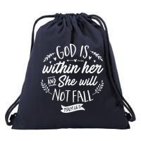 God Is Within Her Jesus Christian Psalm 465 Drawstring Bag