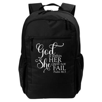 God Is Within Her She Will Not Fail Christian Jesus Cross Daily Commute Backpack