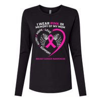 Gift I Wear Pink In Memory Of My Mom Breast Cancer Awareness Womens Cotton Relaxed Long Sleeve T-Shirt