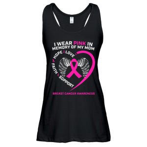 Gift I Wear Pink In Memory Of My Mom Breast Cancer Awareness Ladies Essential Flowy Tank