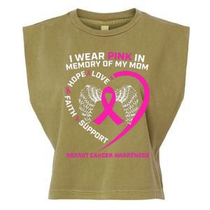 Gift I Wear Pink In Memory Of My Mom Breast Cancer Awareness Garment-Dyed Women's Muscle Tee