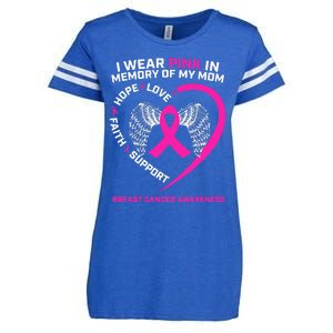 Gift I Wear Pink In Memory Of My Mom Breast Cancer Awareness Enza Ladies Jersey Football T-Shirt