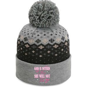 God Is Within Her She Will Not Fall Bible Verse Coquette Bow Great Gift The Baniff Cuffed Pom Beanie