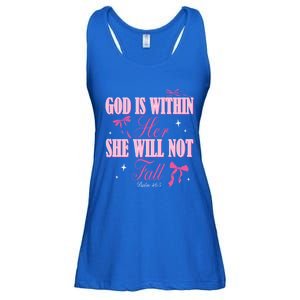 God Is Within Her She Will Not Fall Bible Verse Coquette Bow Great Gift Ladies Essential Flowy Tank