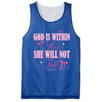 God Is Within Her She Will Not Fall Bible Verse Coquette Bow Great Gift Mesh Reversible Basketball Jersey Tank