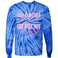 God Is Within Her She Will Not Fall Bible Verse Coquette Bow Great Gift Tie-Dye Long Sleeve Shirt