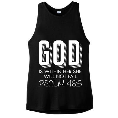 God Is Within Her She Will Not Fail Prayer Cool Gift Ladies PosiCharge Tri-Blend Wicking Tank