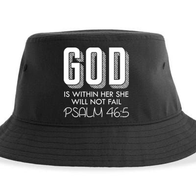 God Is Within Her She Will Not Fail Prayer Cool Gift Sustainable Bucket Hat